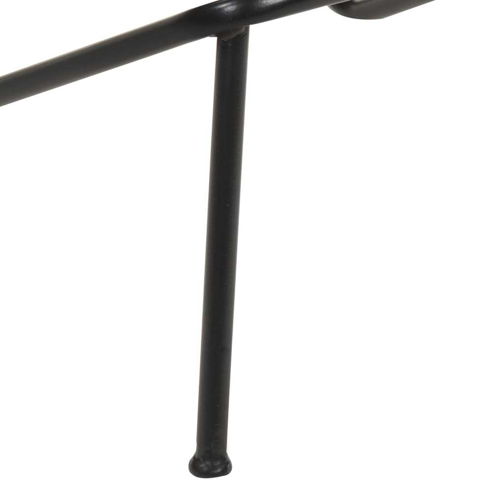 Bar stools 2 pcs. Black genuine leather