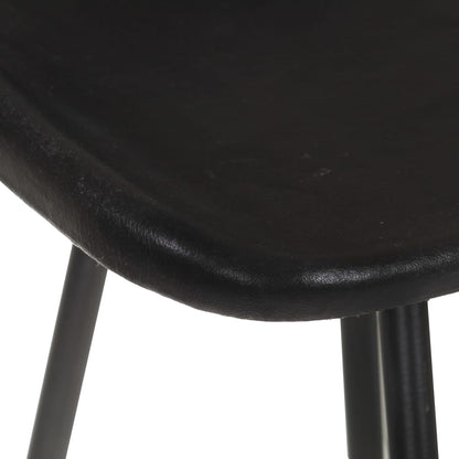 Bar stools 4 pcs. Black genuine leather