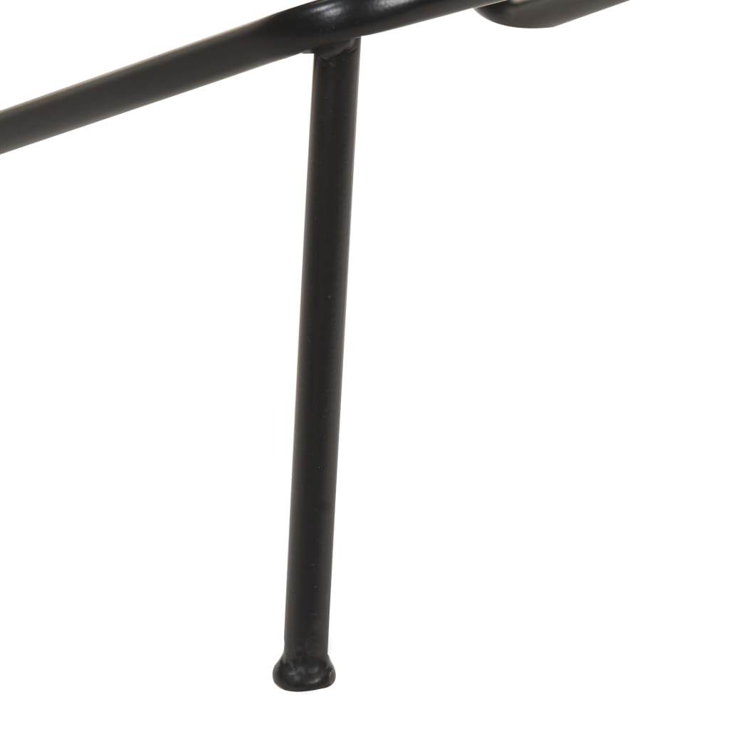 Bar stools 4 pcs. Black genuine leather