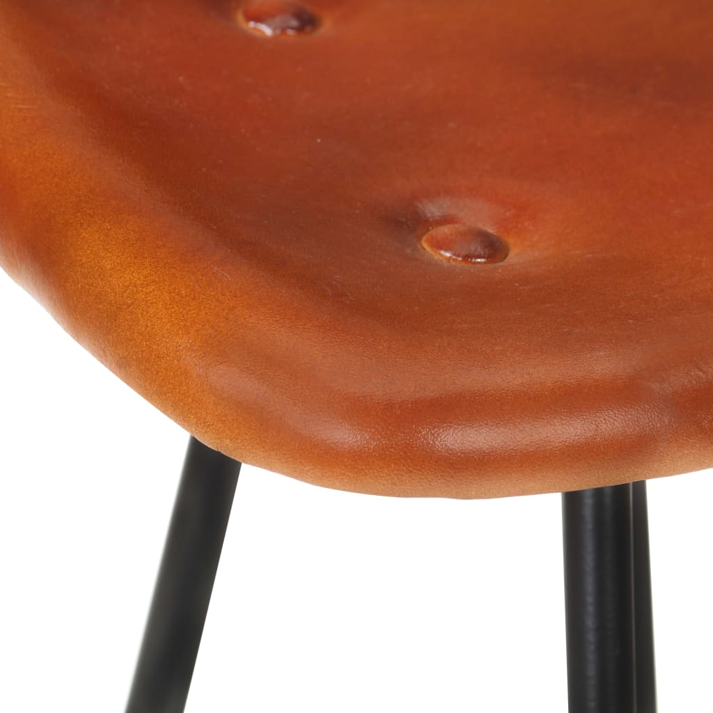 Bar stools 4 pcs. Brown genuine leather