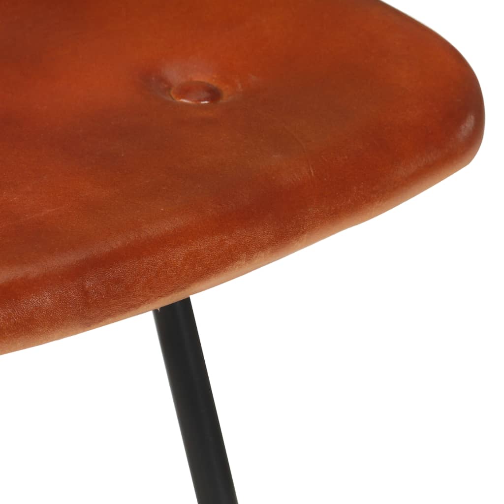 Bar stools 4 pcs. Brown genuine leather