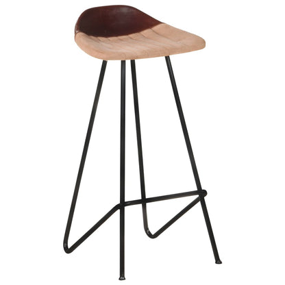 Bar stools 4 pcs. Brown genuine leather
