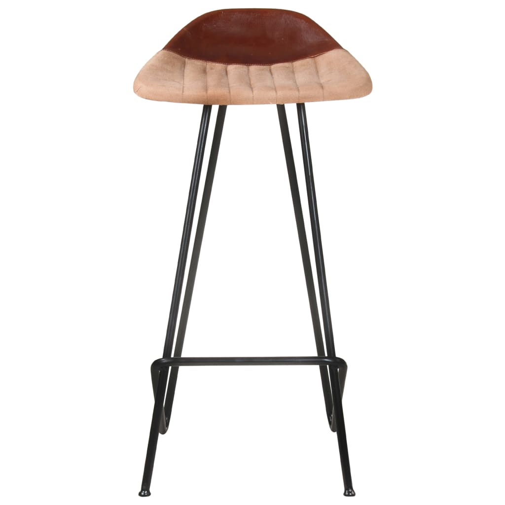 Bar stools 4 pcs. Brown genuine leather