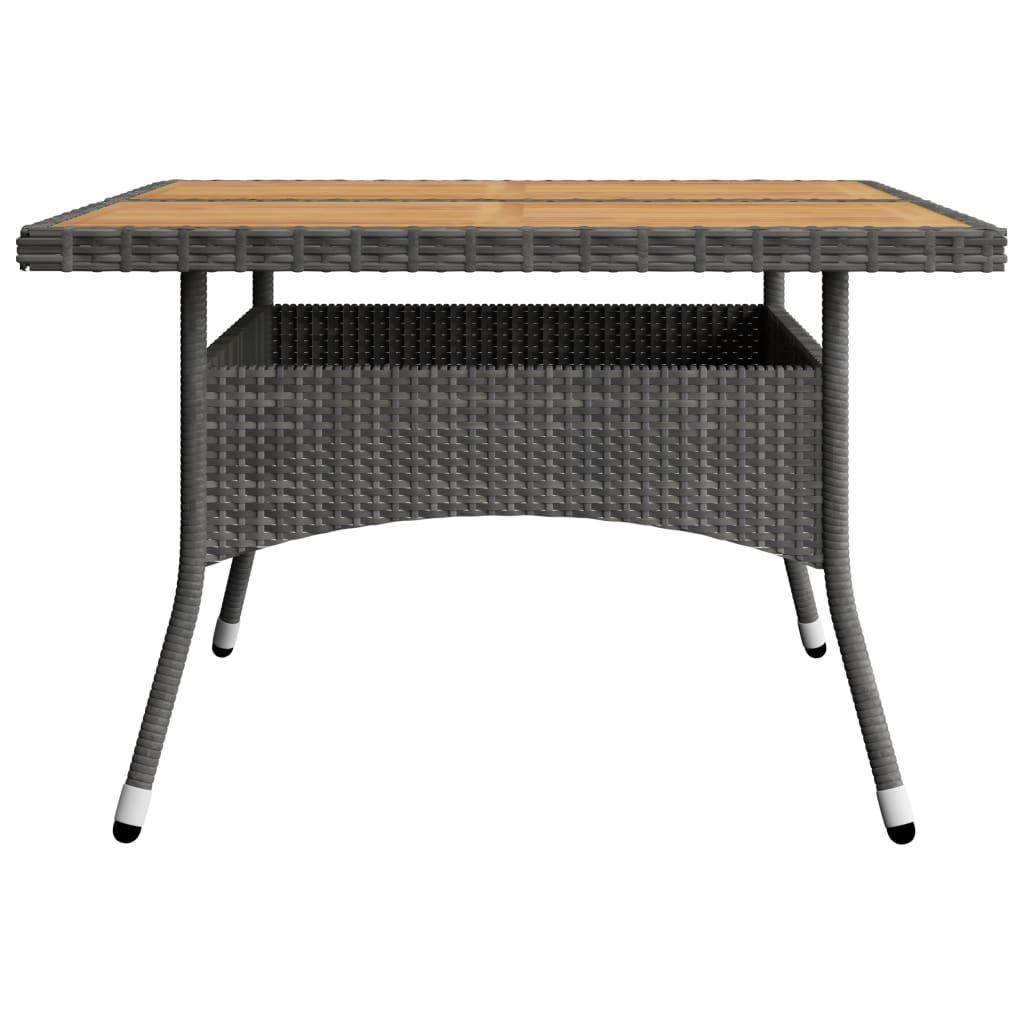 9-tlg. Garten-Essgruppe Poly Rattan und Akazienholz Grau