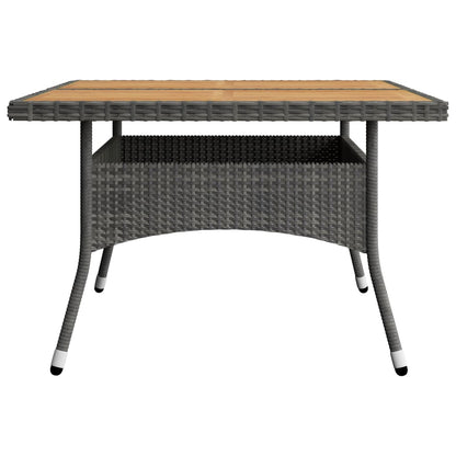 9-tlg. Garten-Essgruppe Poly Rattan und Akazienholz Grau