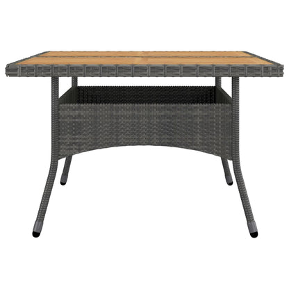 9-piece garden dining set poly rattan and acacia wood grey