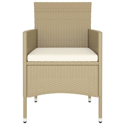 9-tlg. Garten-Essgruppe Poly Rattan Beige