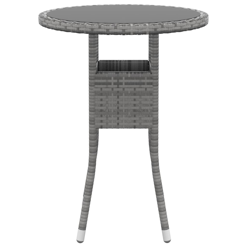 3-piece garden dining set poly rattan grey