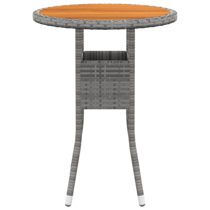 3-piece garden dining set poly rattan grey