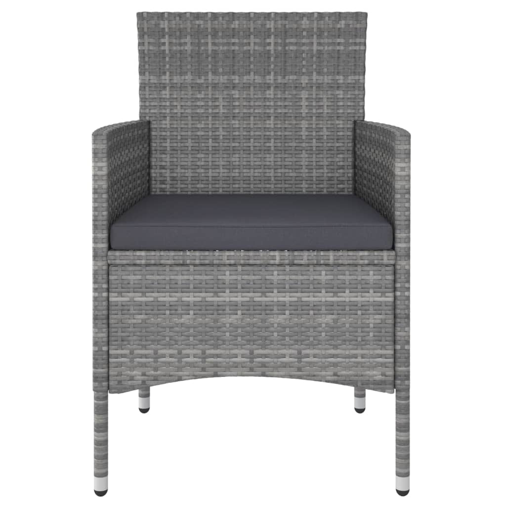 5-tlg. Garten-Lounge-Set Poly Rattan Grau