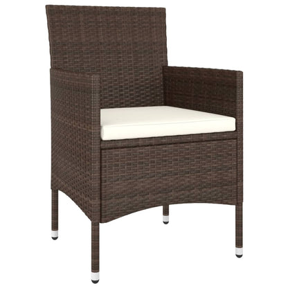 5-tlg. Garten-Lounge-Set Poly Rattan Braun