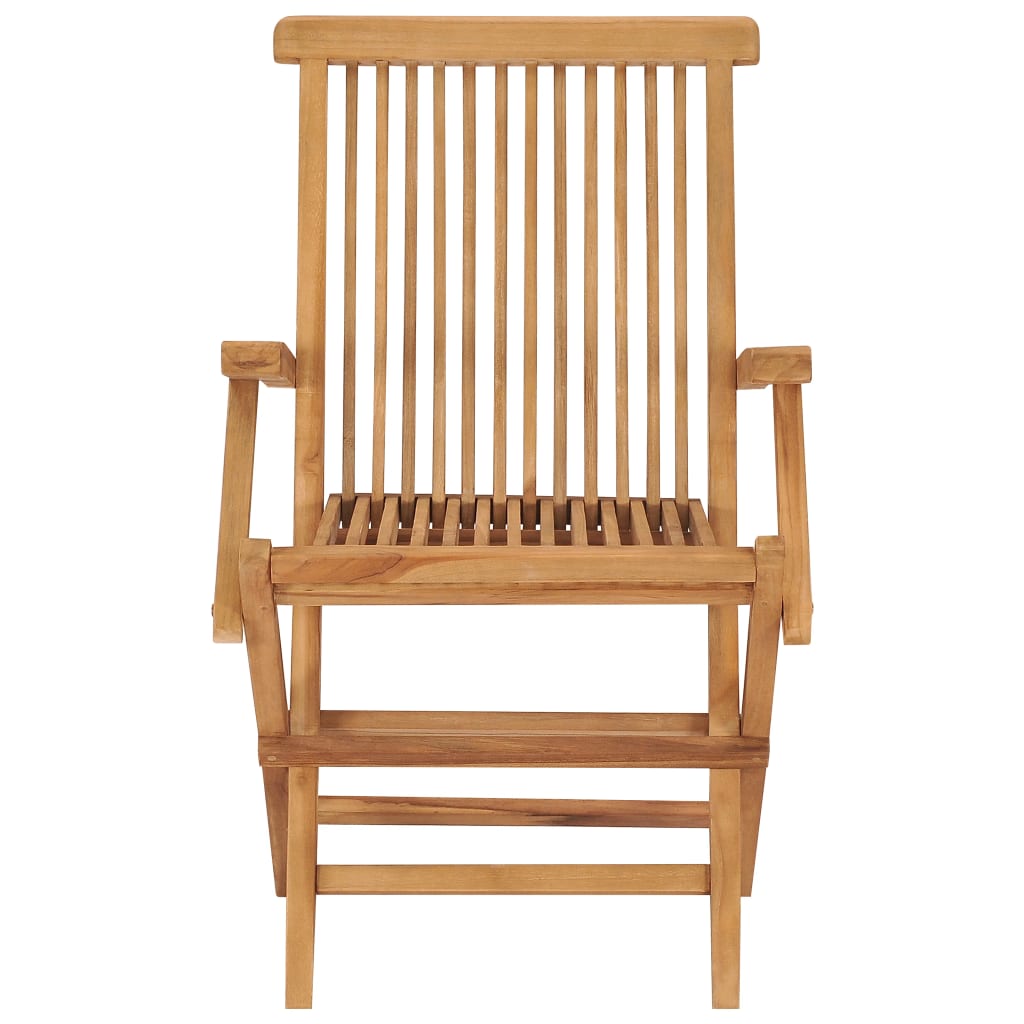 Folding garden chairs 2 pcs. Solid teak wood