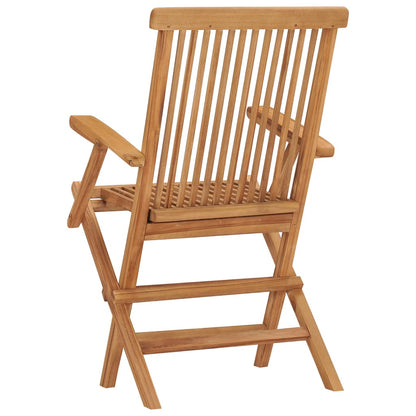 Folding garden chairs 2 pcs. Solid teak wood