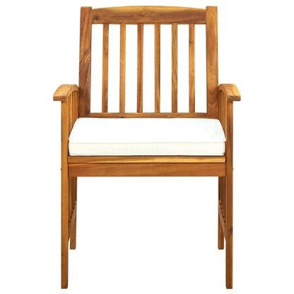 3-piece garden dining set with cushions solid acacia wood