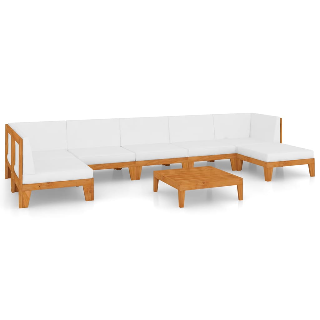 8-piece garden lounge set with cushions solid acacia wood