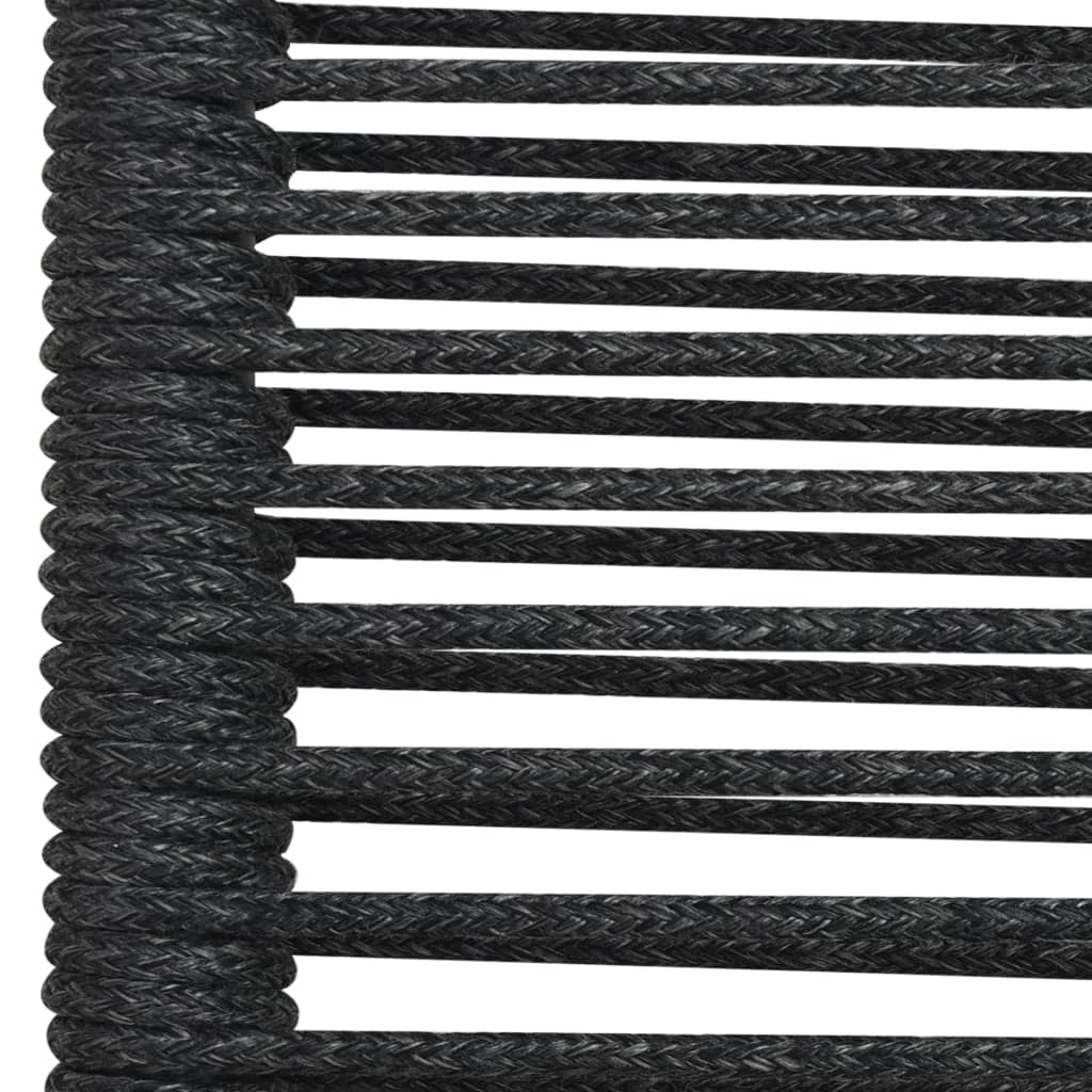 9-piece garden dining set cotton rope and steel black