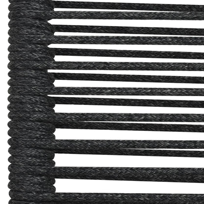 9-piece garden dining set cotton rope and steel black