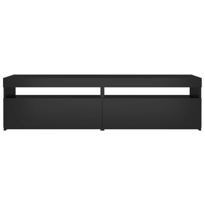 TV-Schränke 2 Stk. mit LED-Leuchten Schwarz 75x35x40 cm