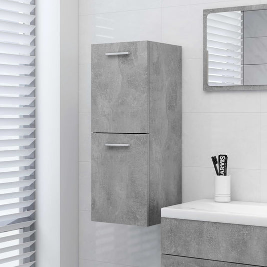 Bathroom cabinet concrete grey 30x30x80 cm wood material