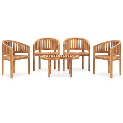 5-piece garden lounge set solid teak