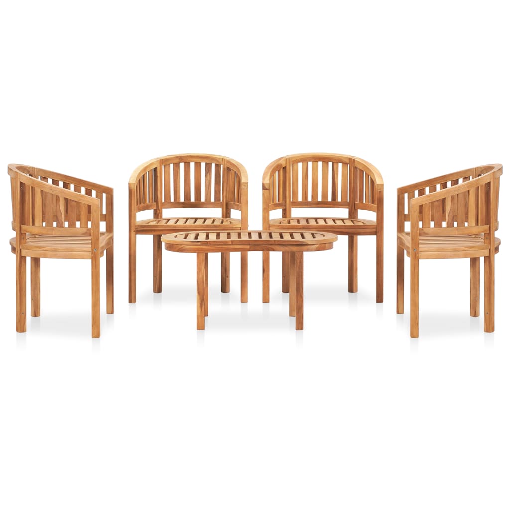 5-piece garden lounge set solid teak