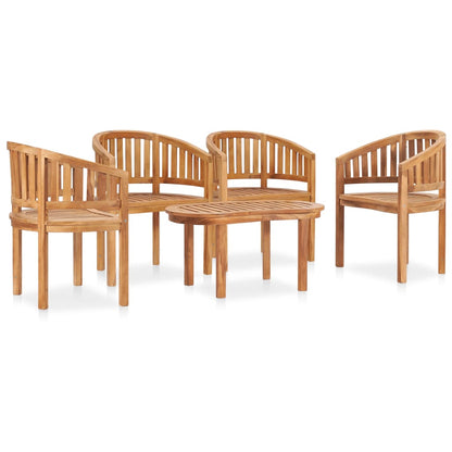 5-piece garden lounge set solid teak