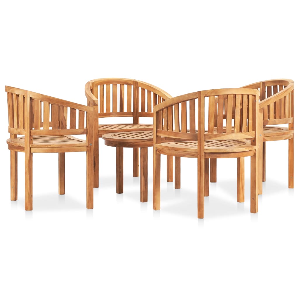 5-piece garden lounge set solid teak