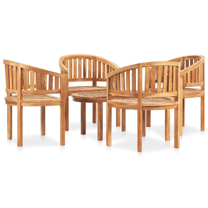 5-piece garden lounge set solid teak