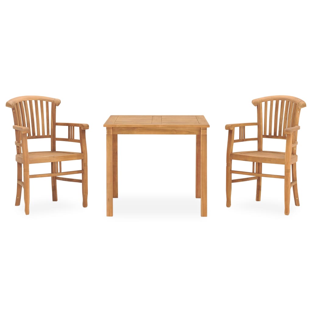3-piece garden dining set solid teak