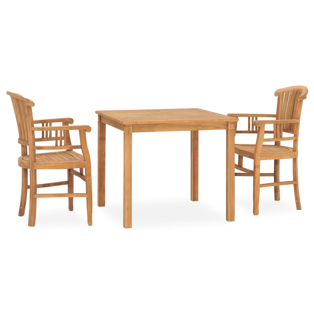 3-piece garden dining set solid teak