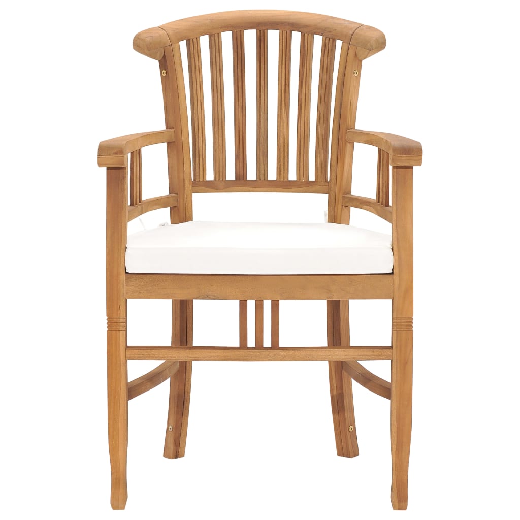 3-tlg. Garten-Essgruppe mit Kissen Massivholz Teak