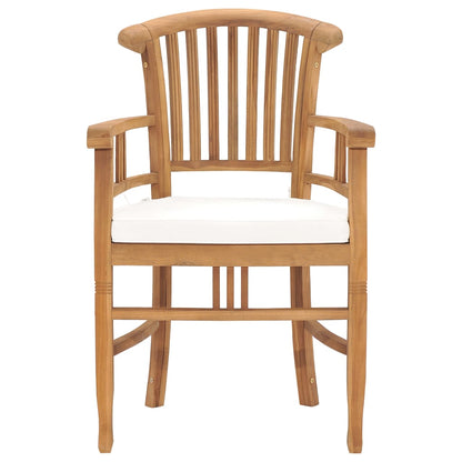 3-tlg. Garten-Essgruppe mit Kissen Massivholz Teak