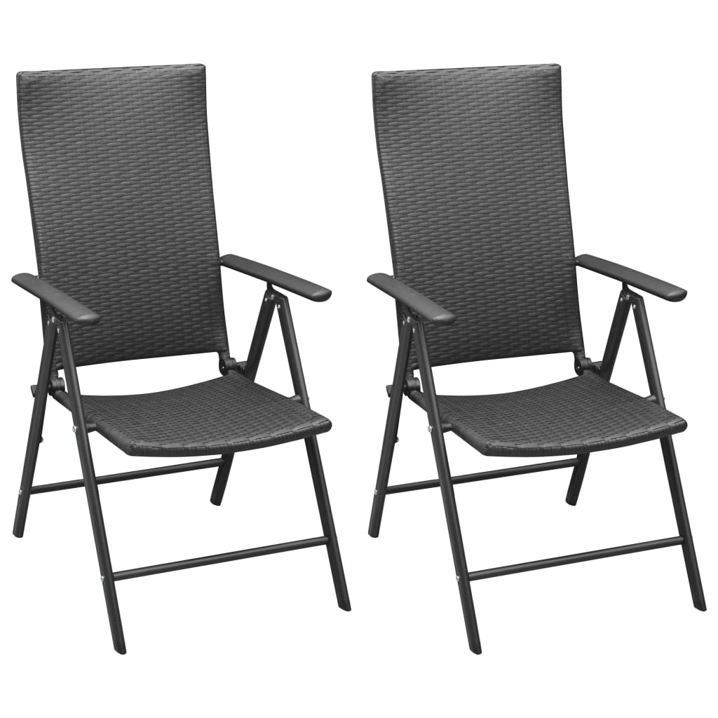 3-piece garden dining set black and brown