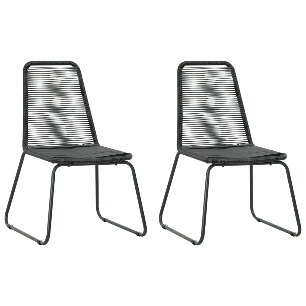 3-piece garden dining set PVC rattan black