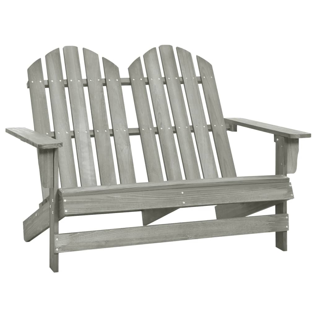 Adirondack garden bench 2-seater solid fir wood grey