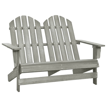 Adirondack garden bench 2-seater solid fir wood grey