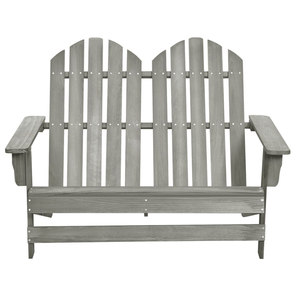 Adirondack garden bench 2-seater solid fir wood grey