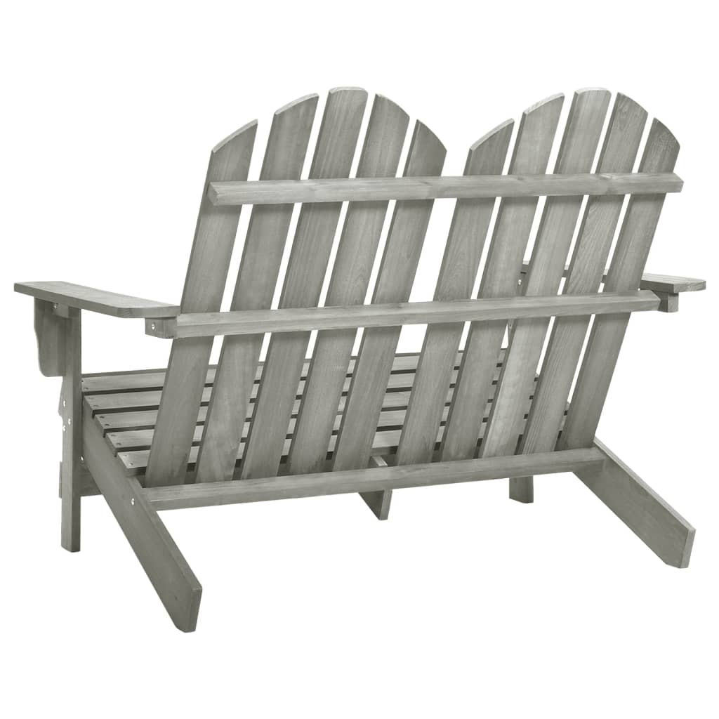 Adirondack garden bench 2-seater solid fir wood grey