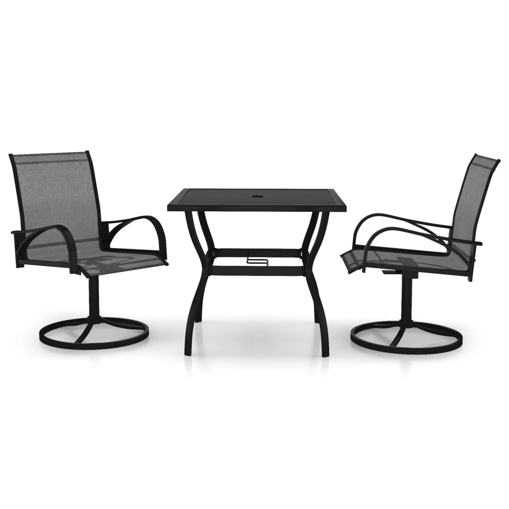 3-piece garden dining set textilene and steel