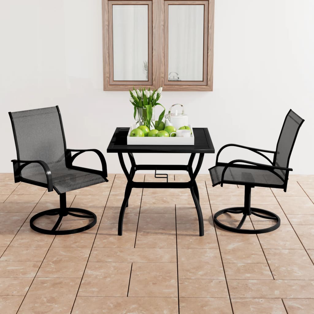 3-piece garden dining set textilene and steel