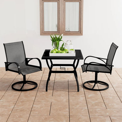 3-piece garden dining set textilene and steel