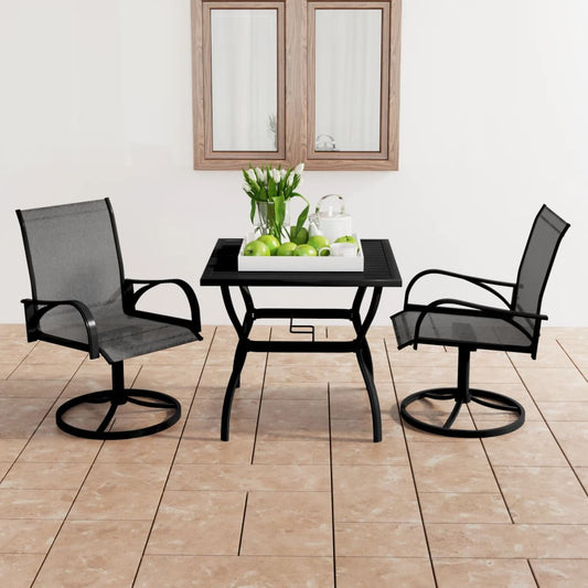 3-piece garden dining set textilene and steel