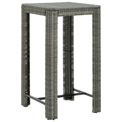 5-piece garden bar set with cushions poly rattan grey