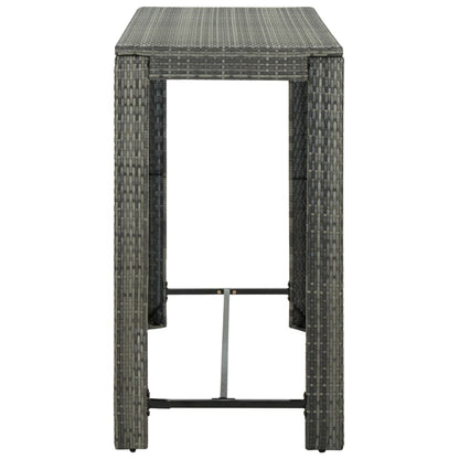 7-piece garden bar set with cushions poly rattan grey