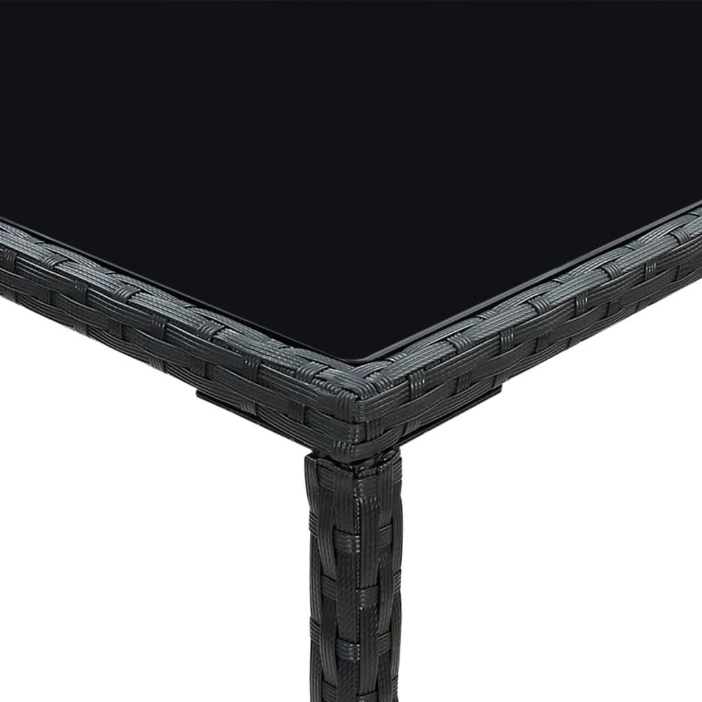 5-piece garden bar set with cushions poly rattan black