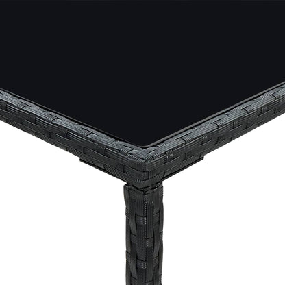 5-piece garden bar set with cushions poly rattan black