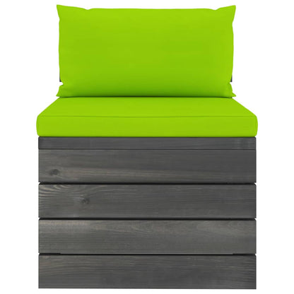 2-tlg. Garten-Sofagarnitur aus Paletten mit Kissen Kiefernholz