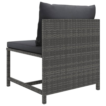 8-piece garden lounge set with cushions poly rattan grey