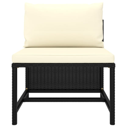 12-tlg. Garten-Lounge-Set mit Kissen Poly Rattan Schwarz