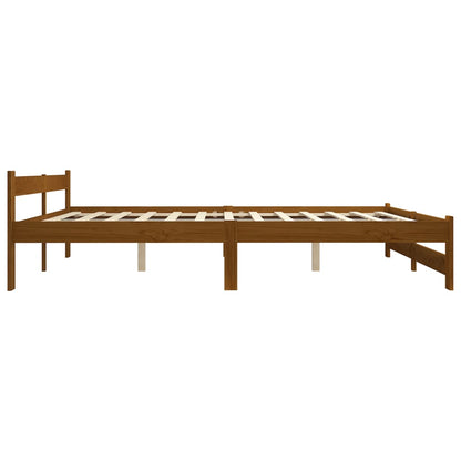 Solid wood bed honey brown pine 160x200 cm